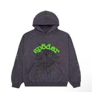 Sp5der Wait Web Hoodie Slate Grey